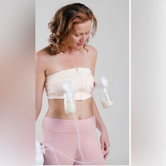 Size XS-Large Adjustable light Pink Hands-free Pumping Bra.  NWT - Picture 8 of 10
